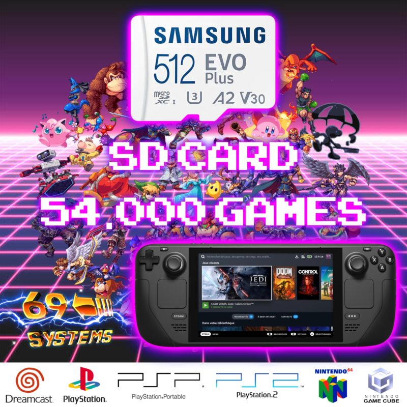 SD Card for Steam Deck with 54,000 Retro Games